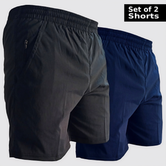 Set of 2 Spring Summer Shorts (Navy & Black) + Men Perfume (Free)